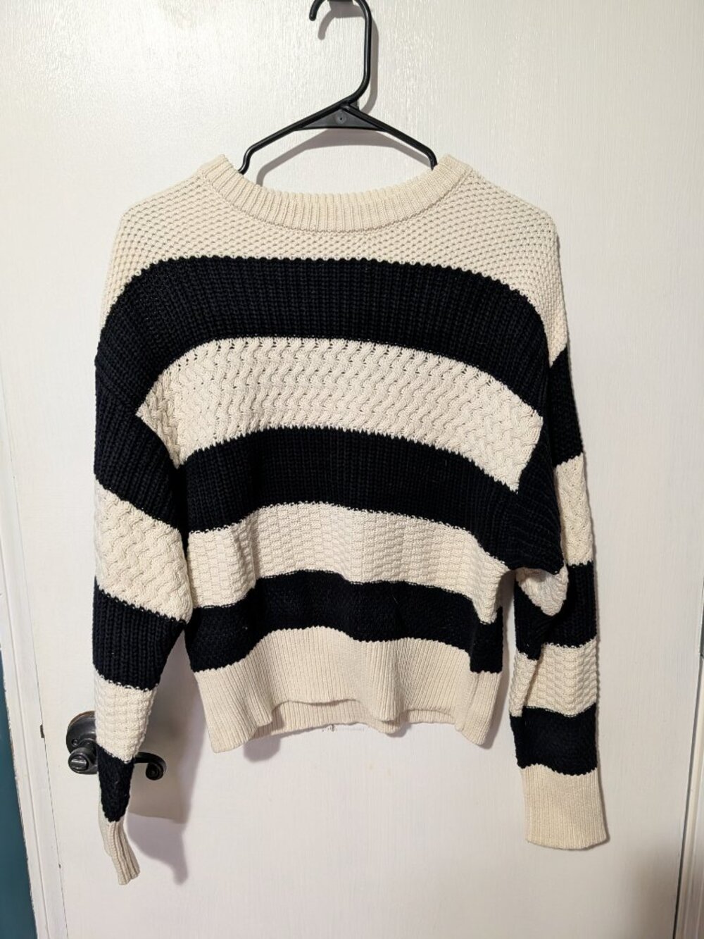 A New Day Black and White stripped sweater